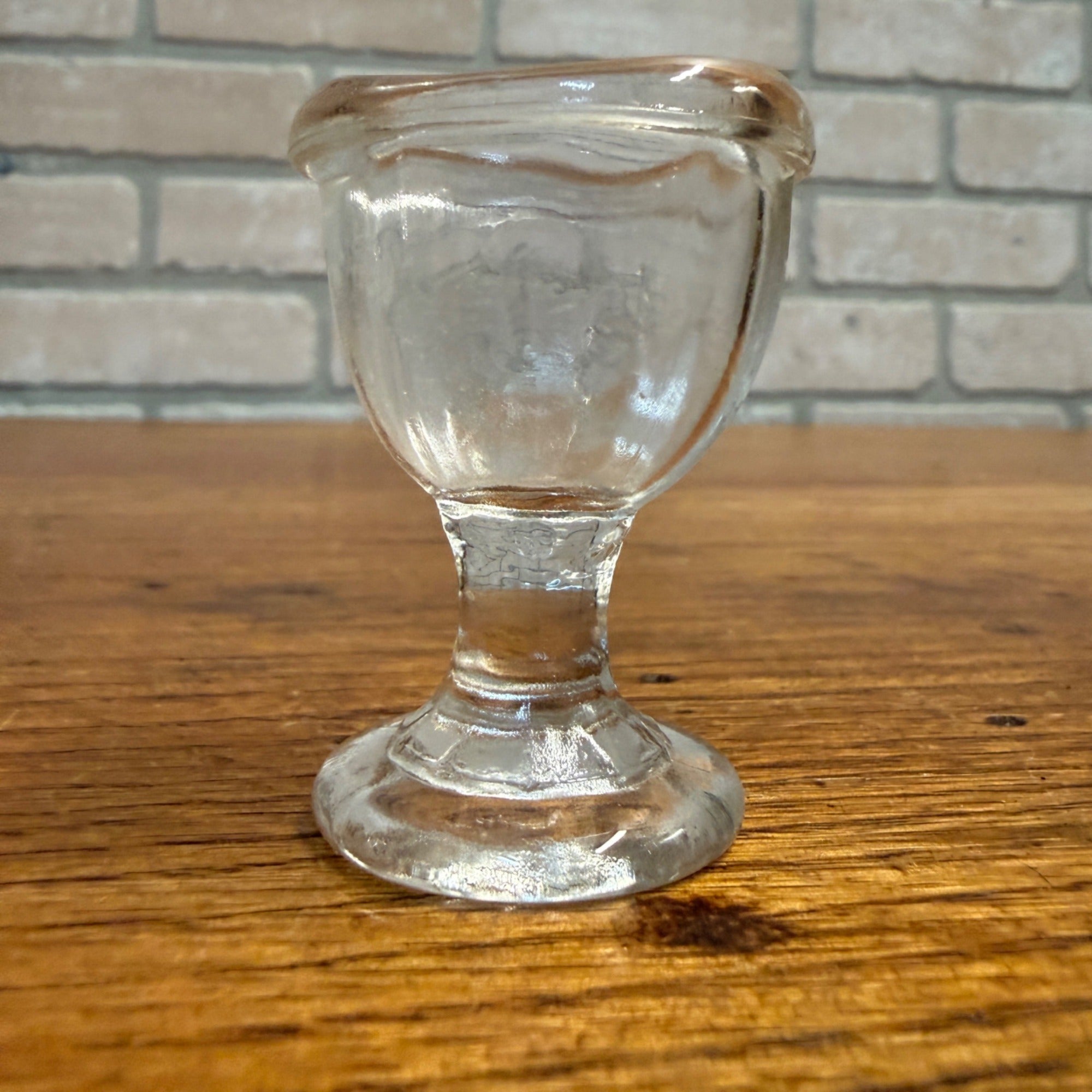 Vintage Optical Eye Wash Cup Clear Victorian Glass Pedestal