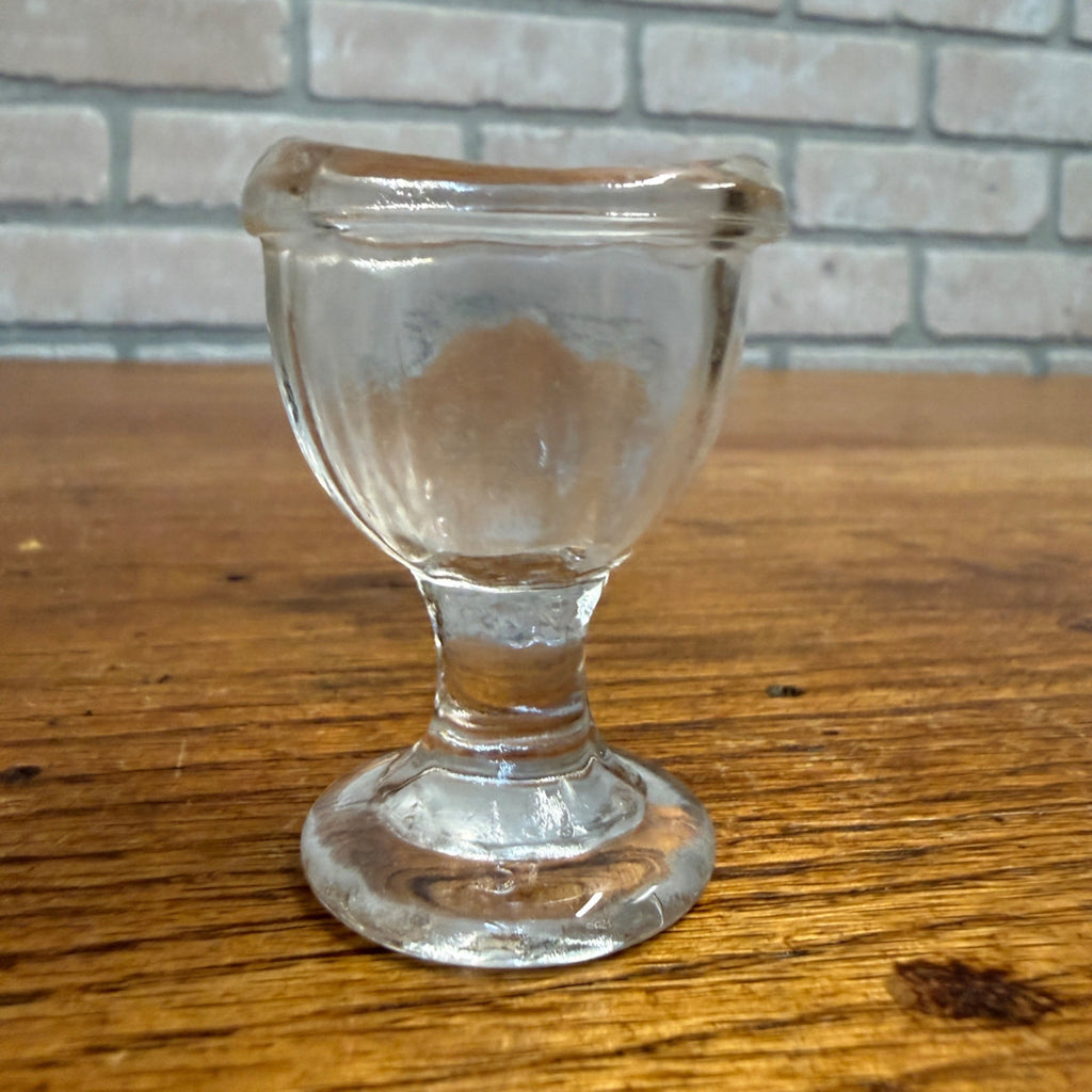 Vintage Optical Eye Wash Cup Clear Victorian Glass Pedestal