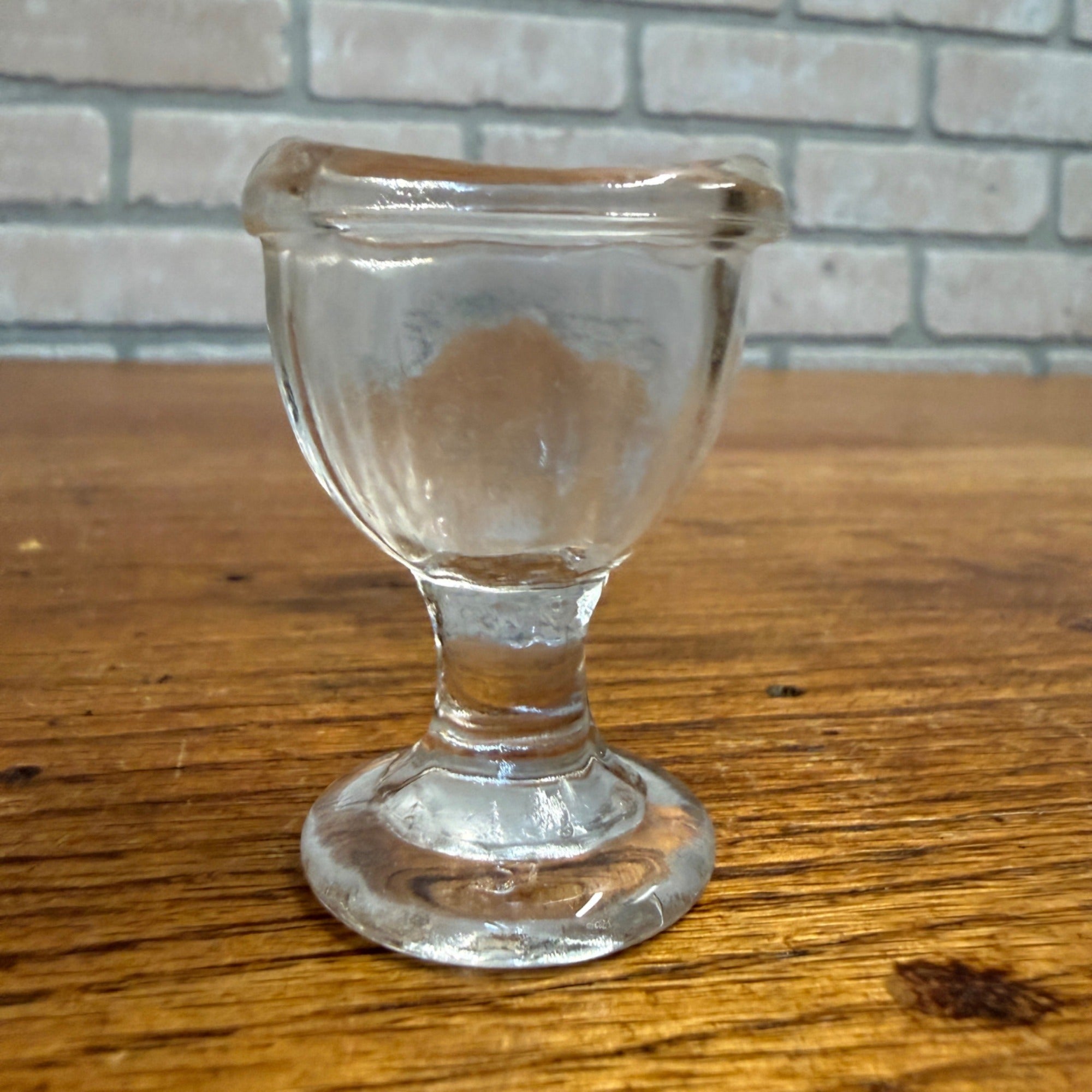 Vintage Optical Eye Wash Cup Clear Victorian Glass Pedestal