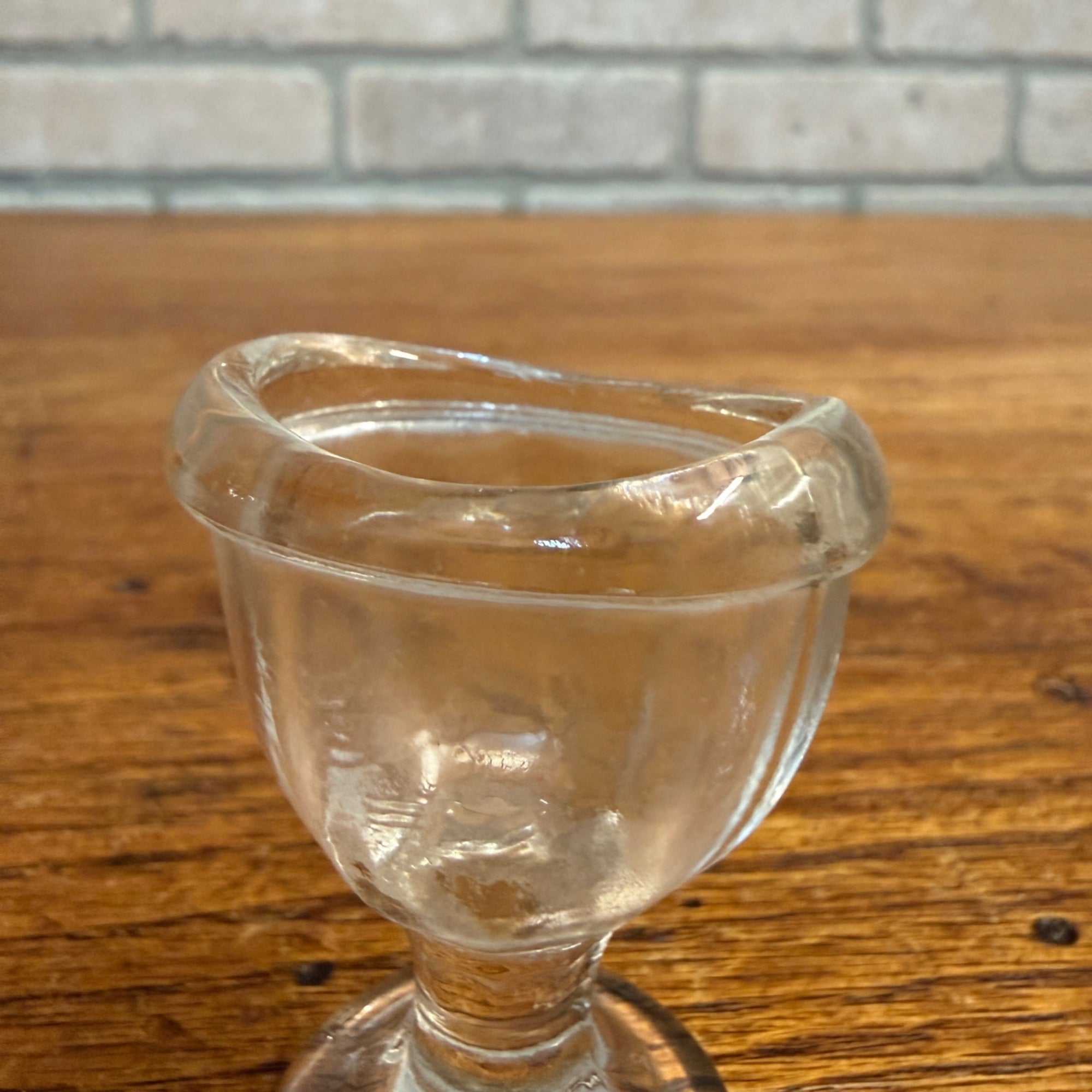 Vintage Optical Eye Wash Cup Clear Victorian Glass Pedestal