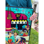 Vintage 1976 Bally Aladdin's Castle Pinball Game Back Glass
