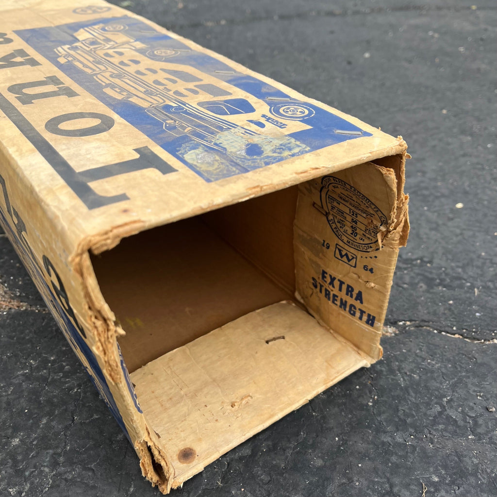 Vintage 1960s Tonka Car Hauler Semi Truck No. 840 w/ Box Pressed Steel Toy