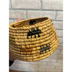 Vintage Handmade African Raffia Coil Basket Tribal Woven Small Bowl 5.25"
