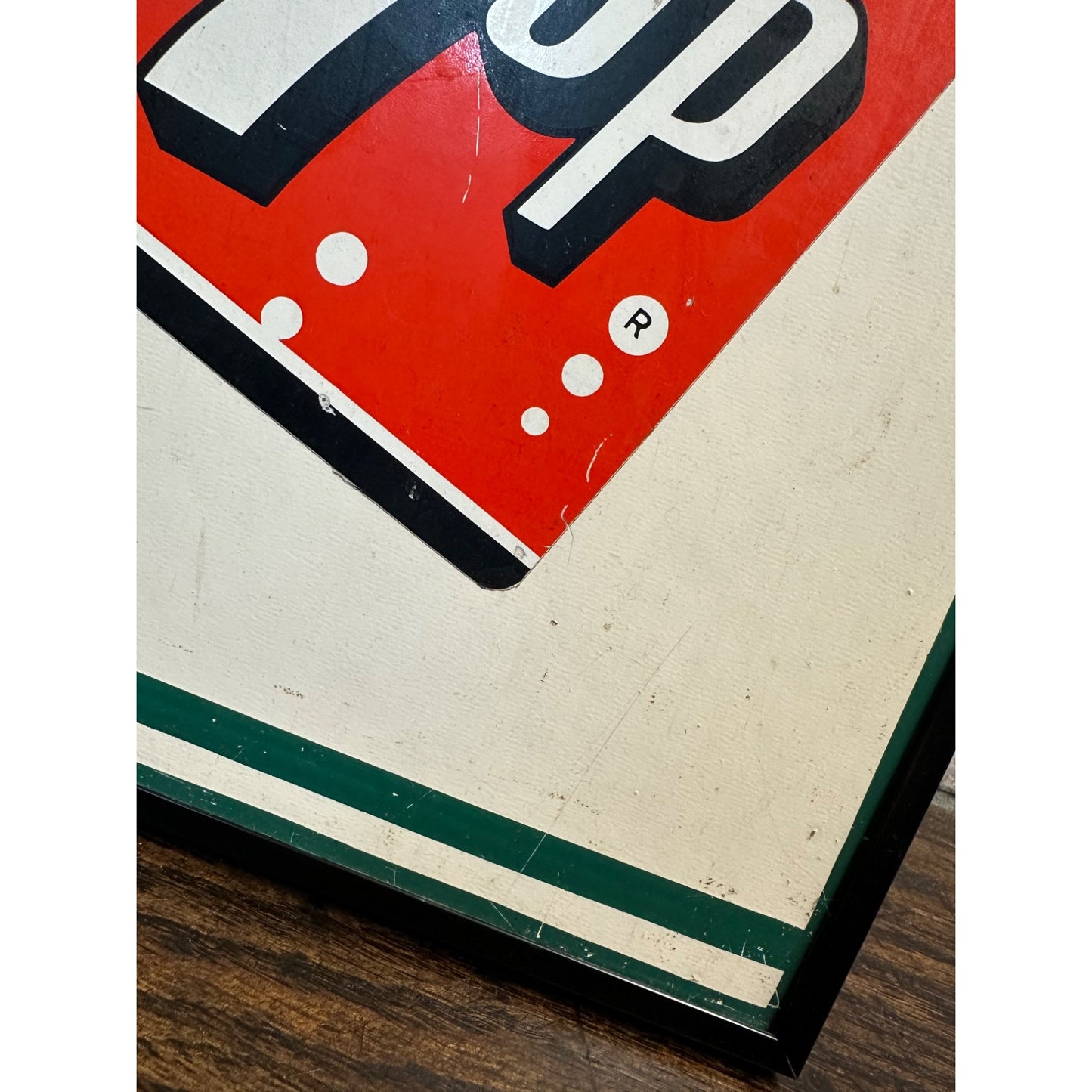 Vintage 1940s WWII Era 7UP Seven-Up Soda Advertising Sign Masonite