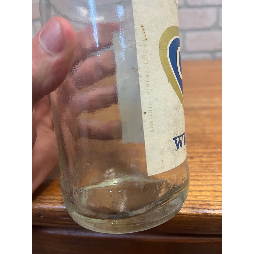Vintage One Pint 12 Fluid Ounces Graf's Glass Premium White Soda Bottle Graf's Beverages Inc. Milwaukee, WI Paper Label