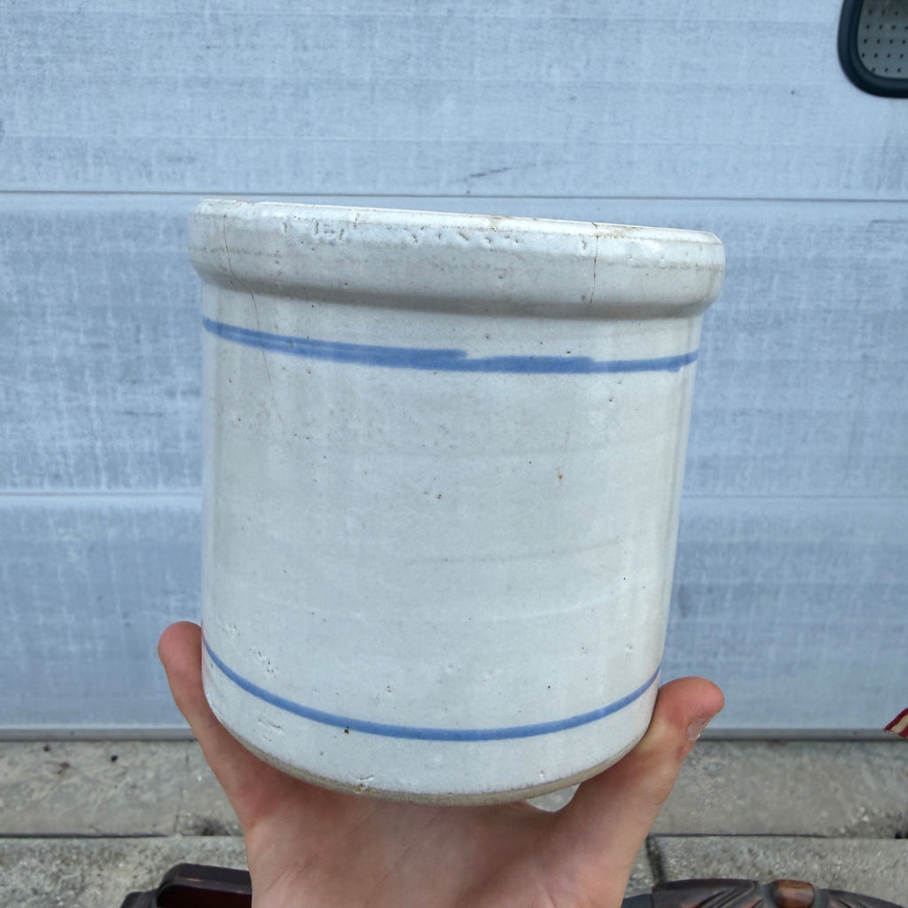 Vintage Red Wing Beater Jar Stoneware Blue Banded - No Advertising - Eggs Cream