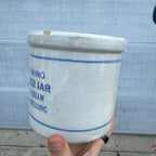 Vintage Red Wing Beater Jar Stoneware Blue Banded - No Advertising - Eggs Cream