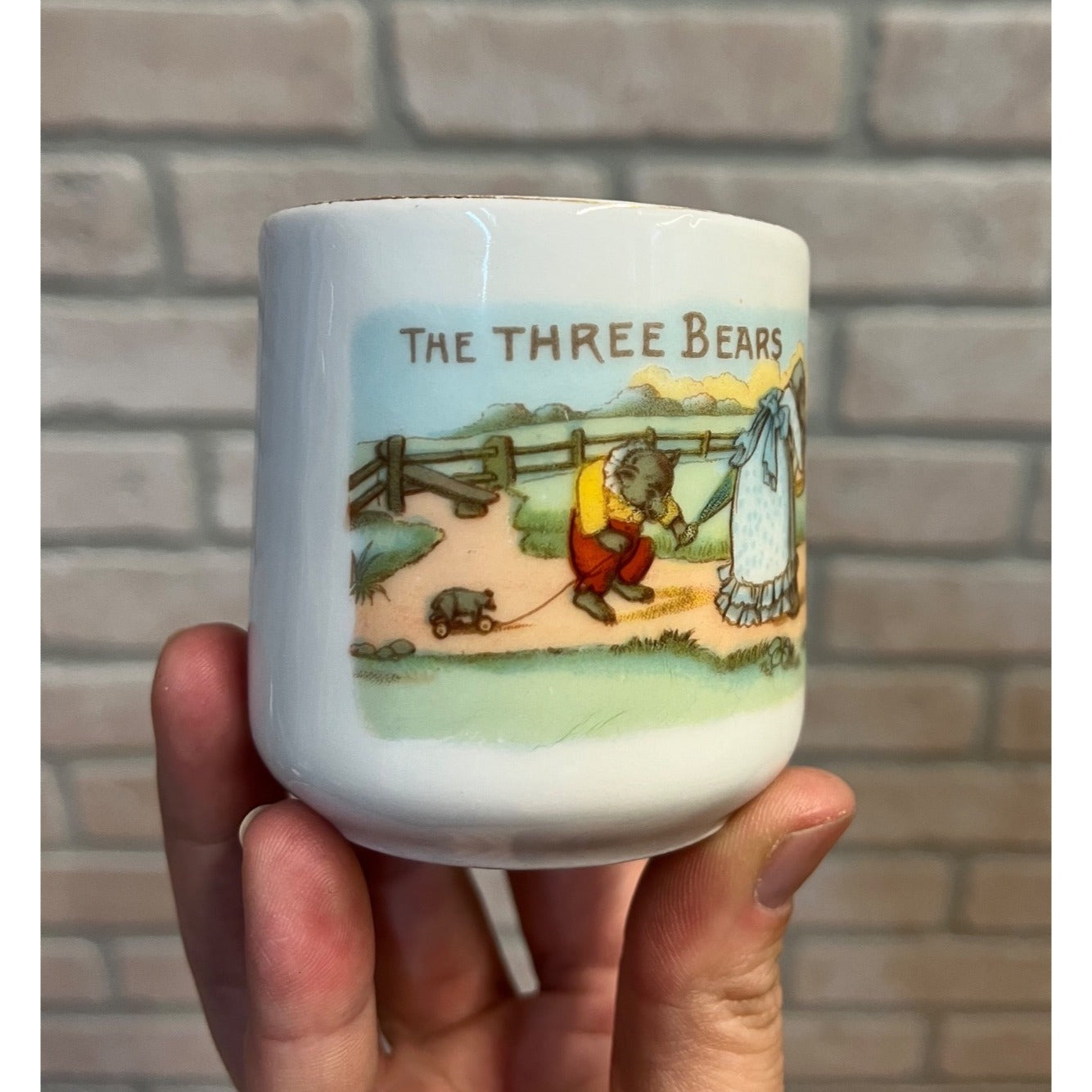 Vintage Mini Three Bears Victorian Cup Mug Nursery Rhyme Child's Cup Silverhair