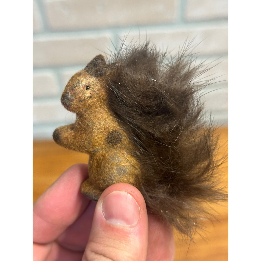 Vintage Antique White Fur Mouse & Squirrel Made in Germany Toys