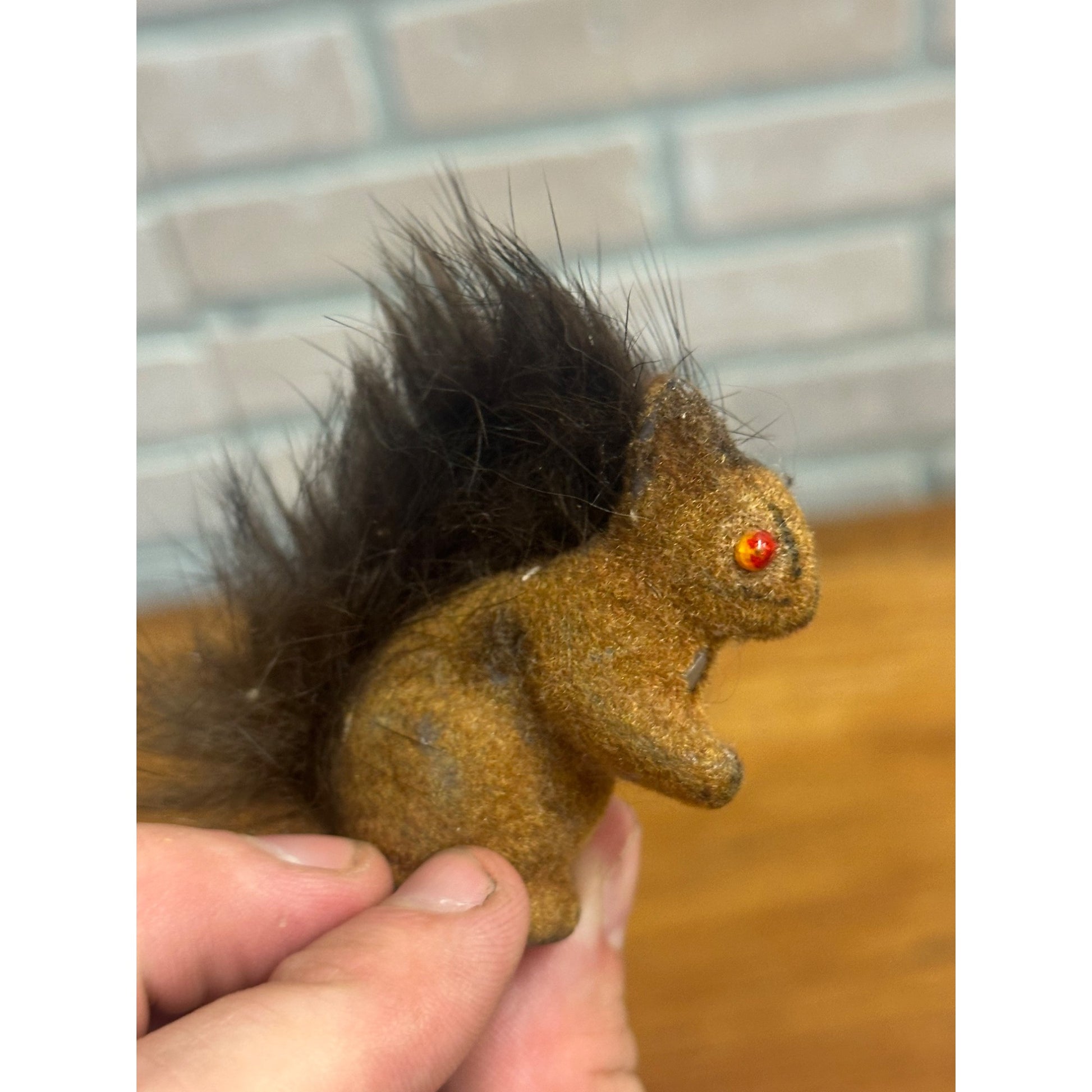 Vintage Antique White Fur Mouse & Squirrel Made in Germany Toys