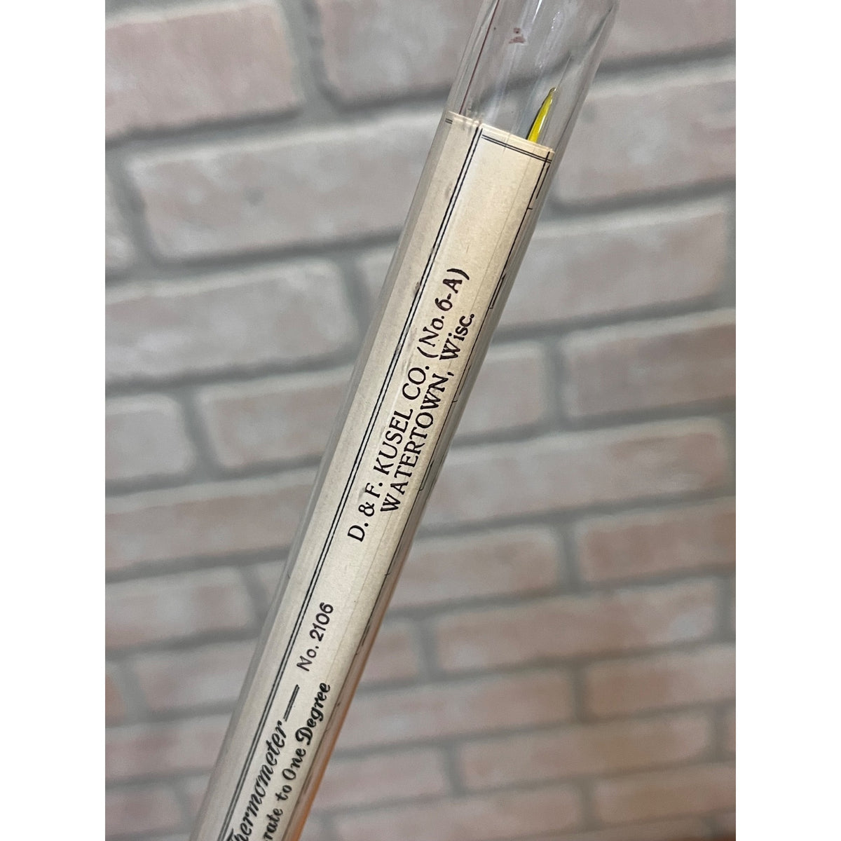 Vintage ATCO Cheese Thermometer Glass D. & F. Kusel Co. Watertown Wis w/ Tube