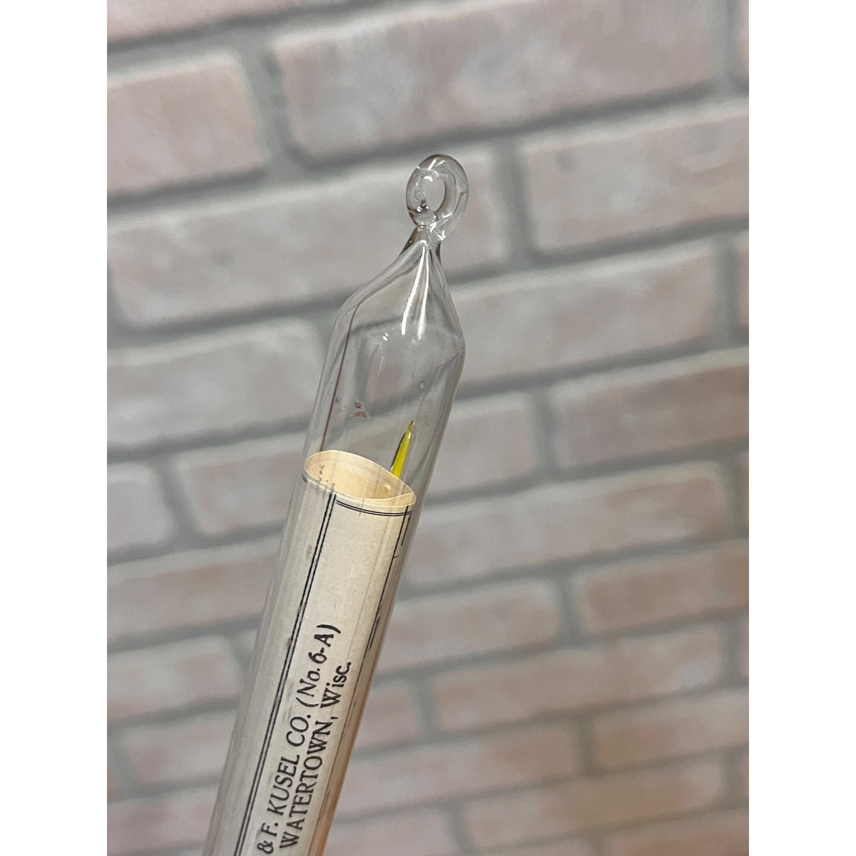Vintage ATCO Cheese Thermometer Glass D. & F. Kusel Co. Watertown Wis w/ Tube