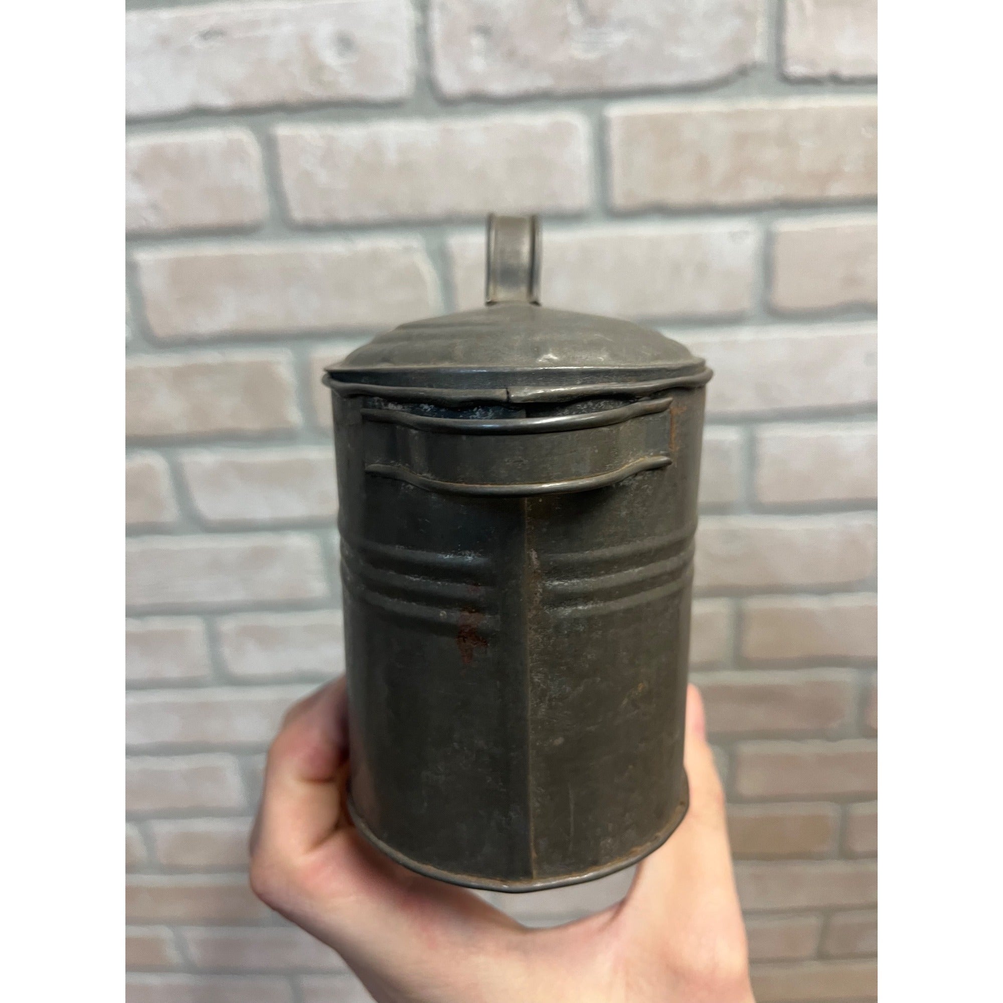 Antique Original Tin Kettle Boiler Wash Basin w/ Lid Salesman Sample Miniature