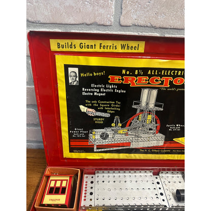 Vintage 1951 Gilbert Erector Set 8 1/2 Electric Giant Ferris Wheel