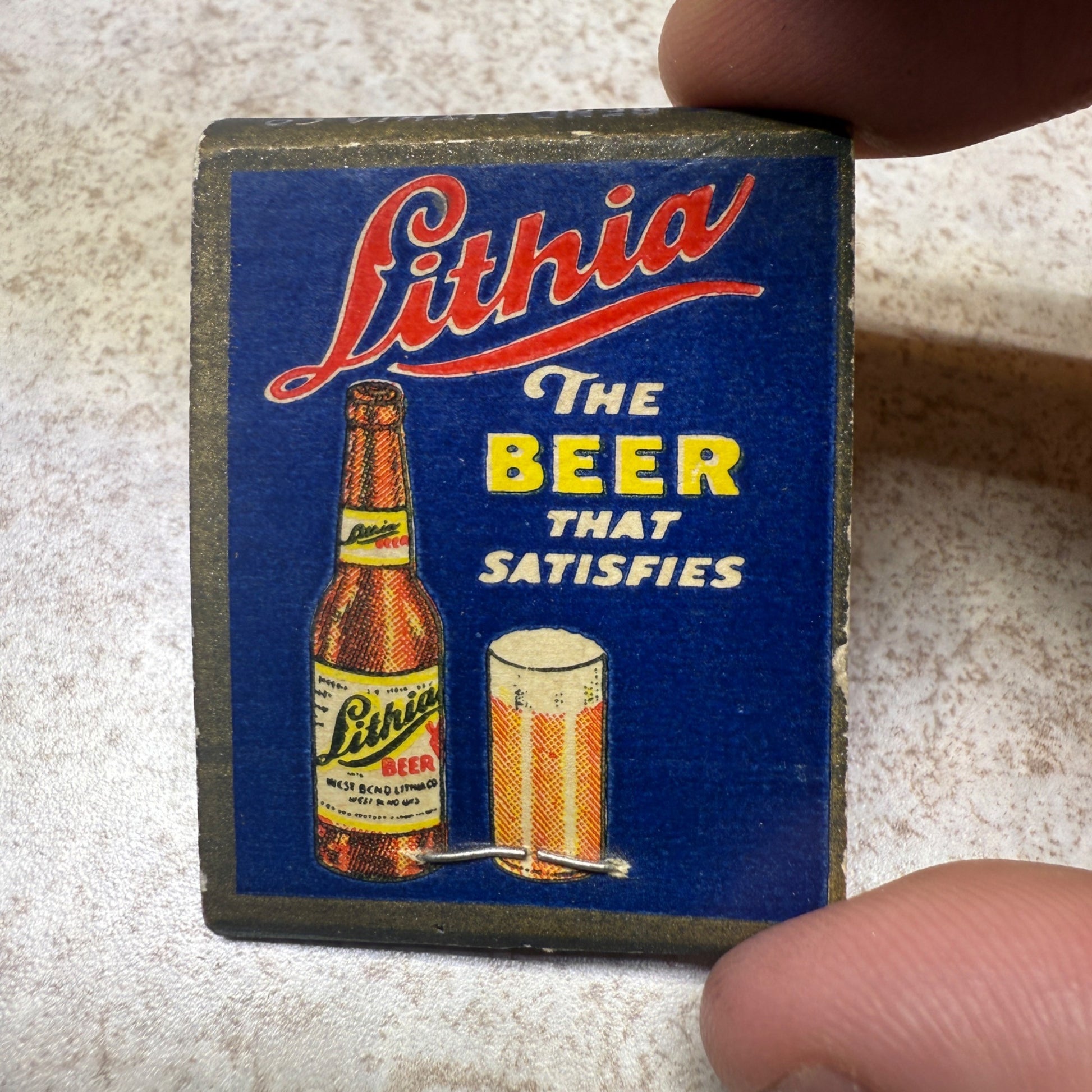 Vintage Matchbook Caspers Tavern Kewaskum Wis West Bend Lithia Beer