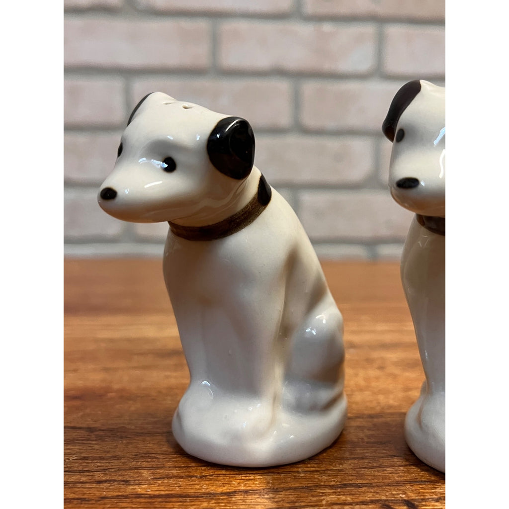 Vintage RCA Nipper Dog Mascot Ceramic Salt & Pepper Shaker Set "His Master's Voice" Campaign Circa 1955