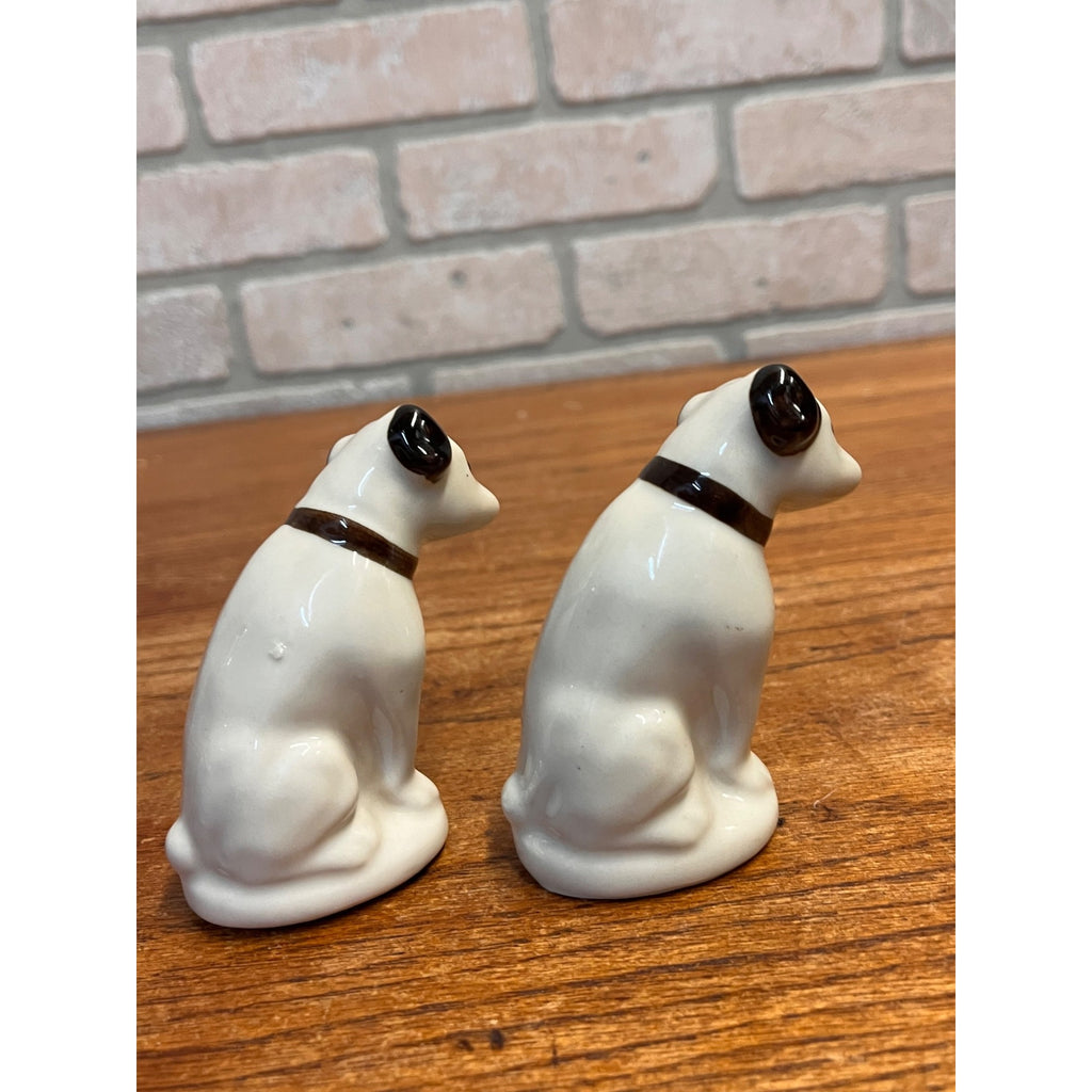 Vintage RCA Nipper Dog Mascot Ceramic Salt & Pepper Shaker Set "His Master's Voice" Campaign Circa 1955