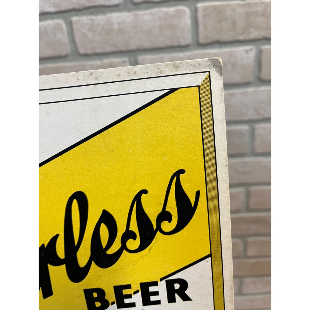 RARE Vintage Peerless Beer LaCrosse Wisconsin Advertising Sign Cardboard Wis WI