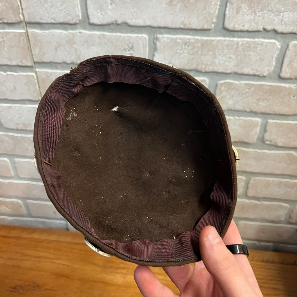 Vintage 1940s Pikle-Rite Weight Loss Advertising Pinback Button Felt Beanie Hat