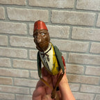 Rare Antique 1900 Tin Monkey Climbing Rope Pull Up String - German?