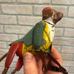 Rare Antique 1900 Tin Monkey Climbing Rope Pull Up String - German?