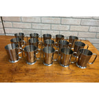 Vintage 1960s Old Hall Stainless Half Pint Tankards Mugs MCM Robert Welch Set 15