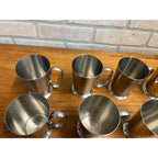 Vintage 1960s Old Hall Stainless Half Pint Tankards Mugs MCM Robert Welch Set 15