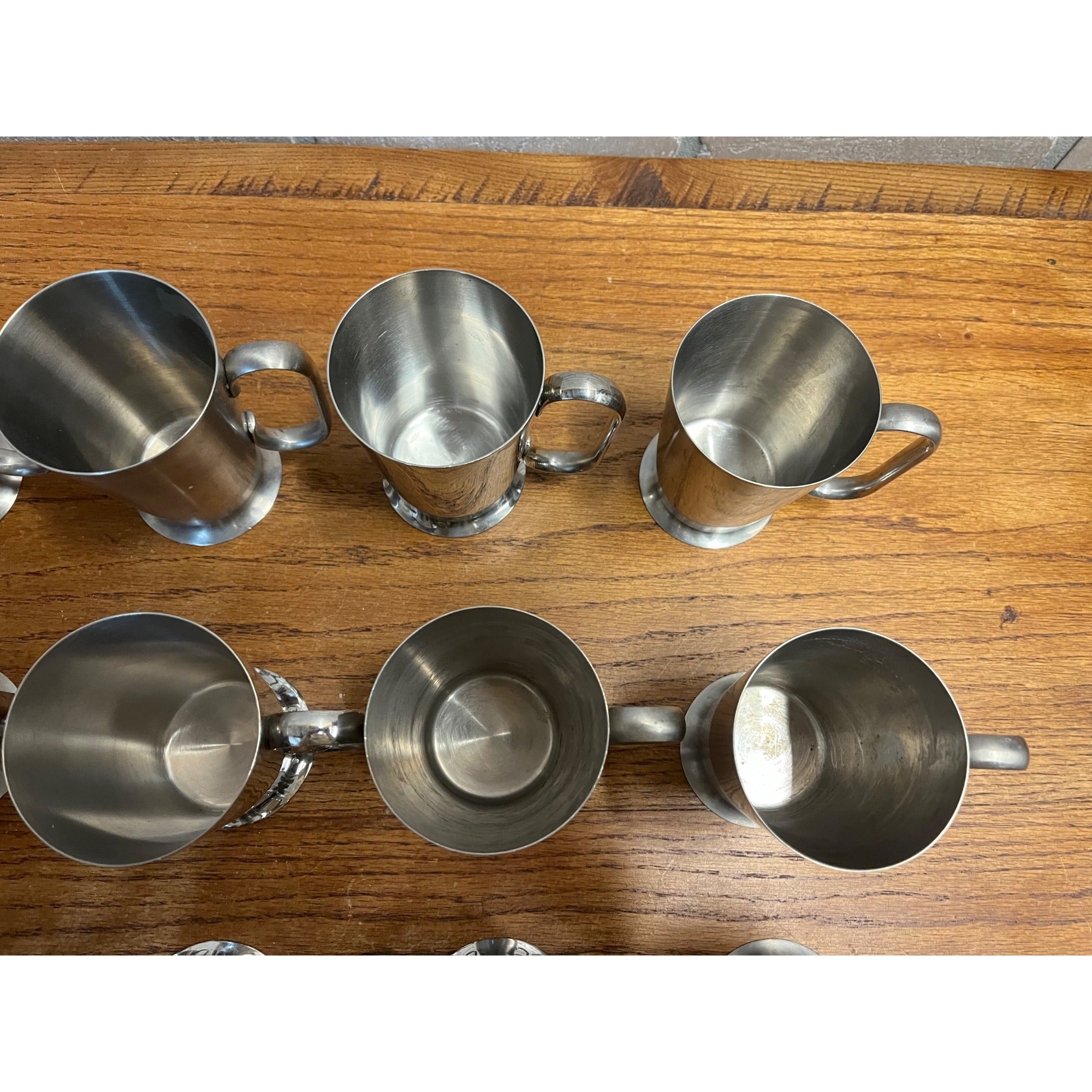 Vintage 1960s Old Hall Stainless Half Pint Tankards Mugs MCM Robert Welch Set 15