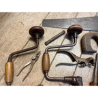 Antique Tool Lot Saws Screwdrivers Hand Drills Hammer Wrenches