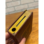 Vintage Miniature Book Savings Bank West Allis State Bank Wisconsin No Key Leather-Wrapped