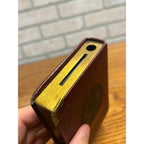 Vintage Miniature Book Savings Bank West Allis State Bank Wisconsin No Key Leather-Wrapped