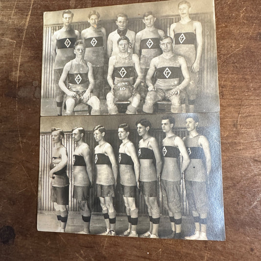 (2) 1910 EARLY MILWAUKEE WISCONSIN WIS BASKETBALL TEAM PHOTOS SPORTS POSTCARD
