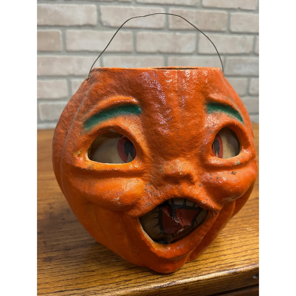 Vintage Halloween Jack o' Lantern Pulp Paper Mache JOL Choir Boy LARGE 8"
