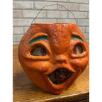 Vintage Halloween Jack o' Lantern Pulp Paper Mache JOL Choir Boy LARGE 8"