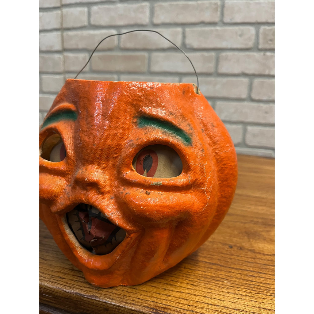 Vintage Halloween Jack o' Lantern Pulp Paper Mache JOL Choir Boy LARGE 8"