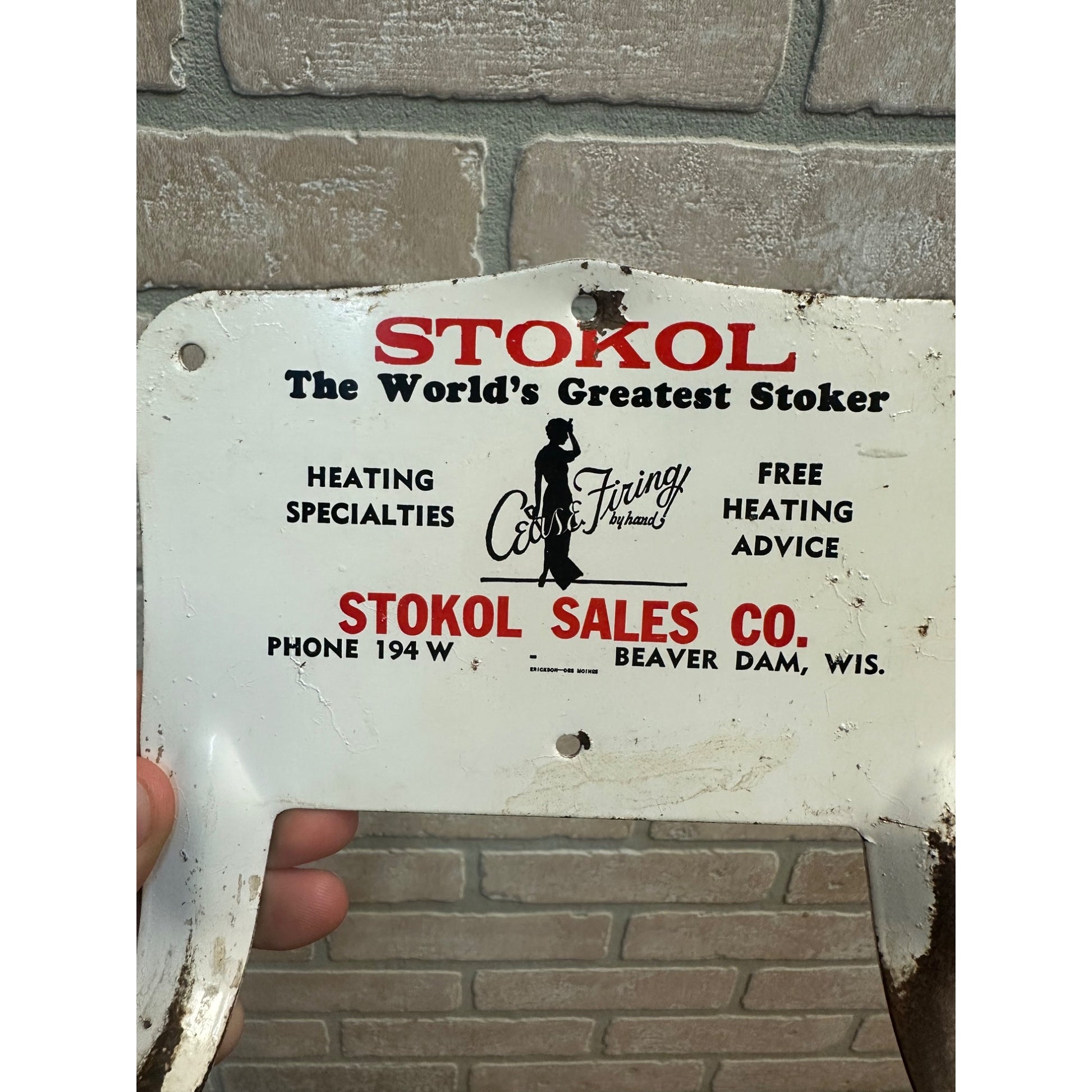 Vintage Stokol Coal Stoker Advertising Beaver Dam Wis Cease Fire Pinup