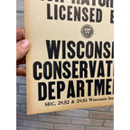 Original Vintage 1950s Wisconsin Conservation Department Fish Hatchery Sign