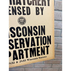 Original Vintage 1950s Wisconsin Conservation Department Fish Hatchery Sign