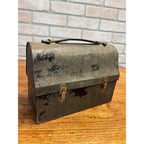 Vintage Miners Domed Lunch Box Lunchpail Hinged Distressed Tin Metal