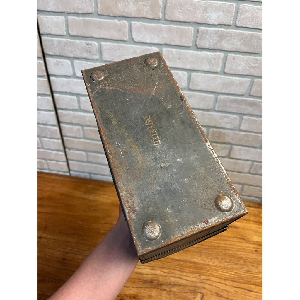 Vintage Miners Domed Lunch Box Lunchpail Hinged Distressed Tin Metal