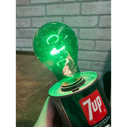 7 UP LAMP CAN LIGHT VTG 1970'S 7UP THE UNCOLA GREEN BULB RARE VHTF RETRO COOL!