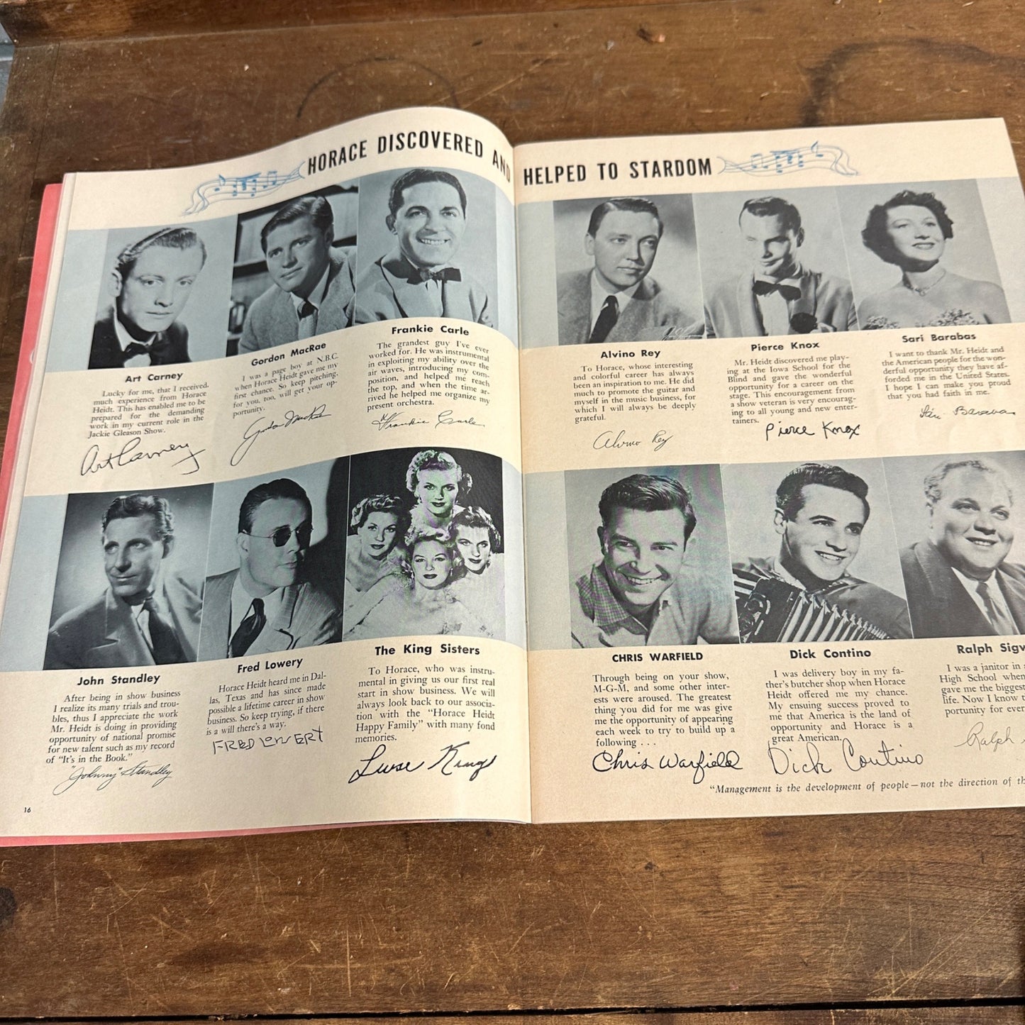 Vintage Horace Heidt and the American Way Life Story Booklet (1955)