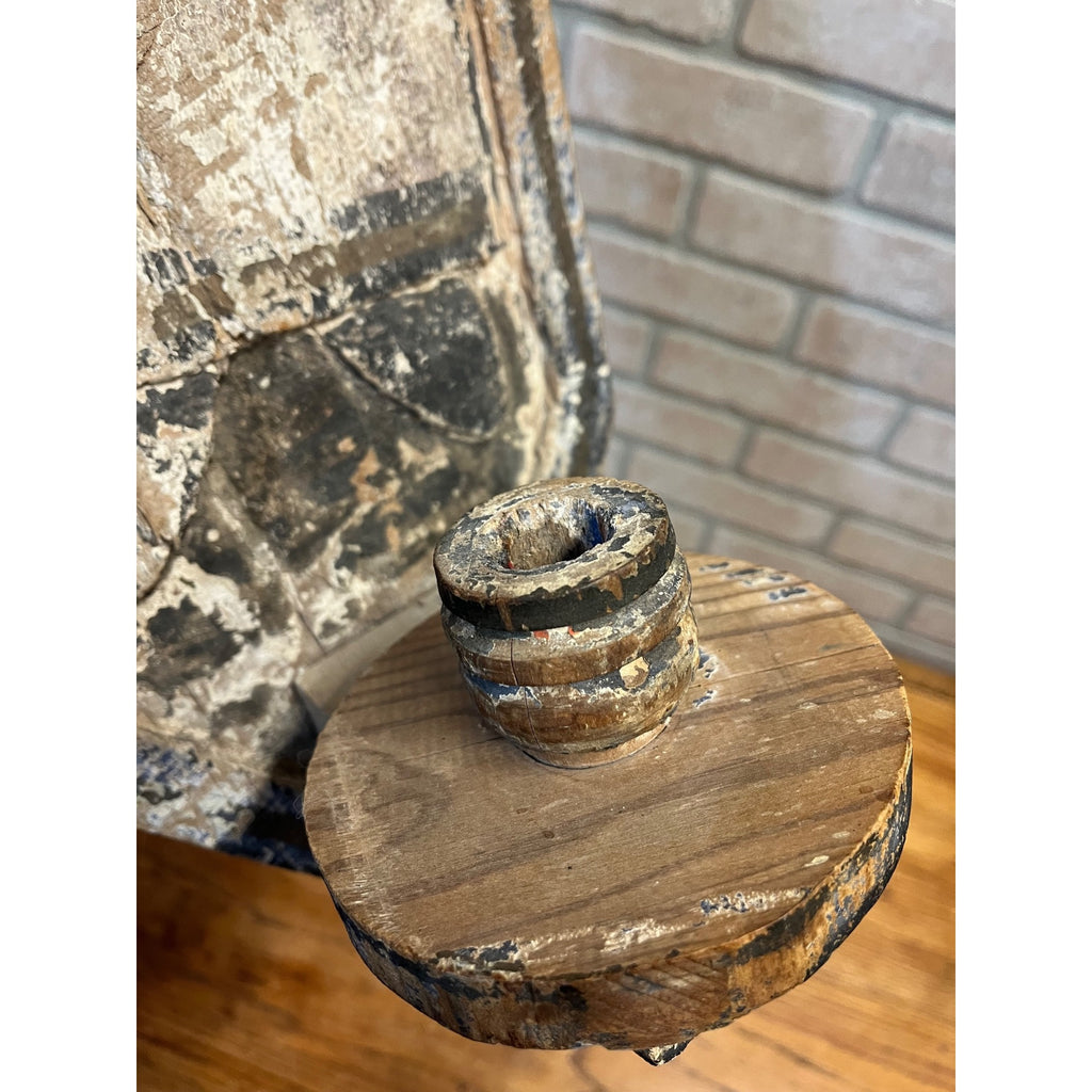 Antique Primitive Folk Art Religious Wall Sconce Carved Saint Icon Candle Holder Santos Bishop