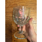 Vintage 1970s Robins Nest Glass Goblet Drinking Mug Thumbprint