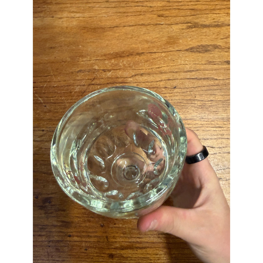Vintage 1970s Robins Nest Glass Goblet Drinking Mug Thumbprint