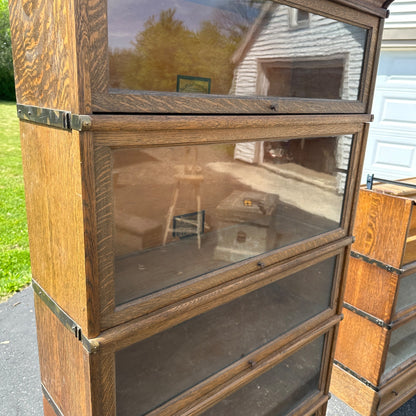 Antique Wooden Oak Globe-Wernicke 5-Stack Lawyer's Barrister Book shelf Cabinet