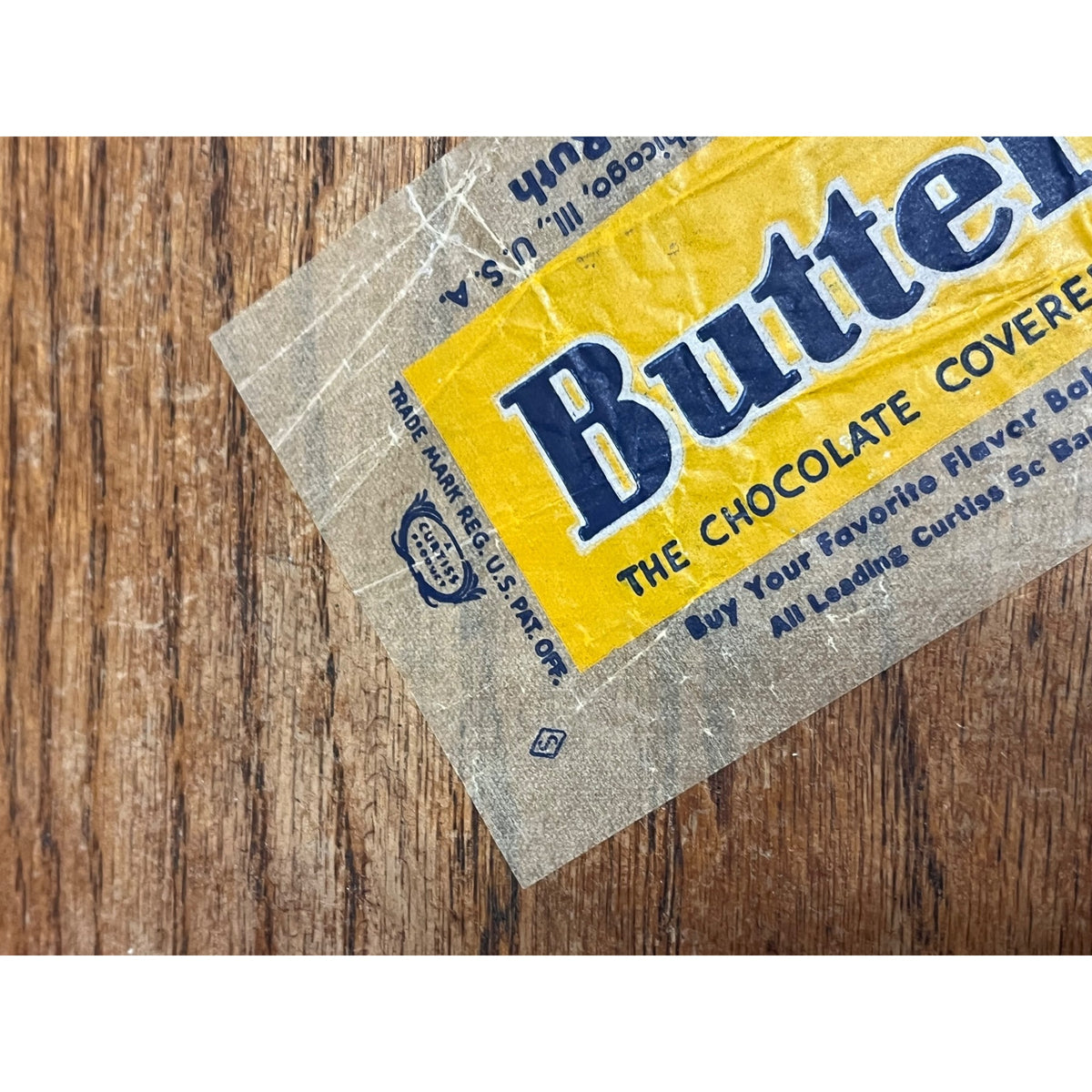 Vintage Curtiss Butterfinger Wax Candy Wrapper 1-Cent NRA Mark c1933-1935