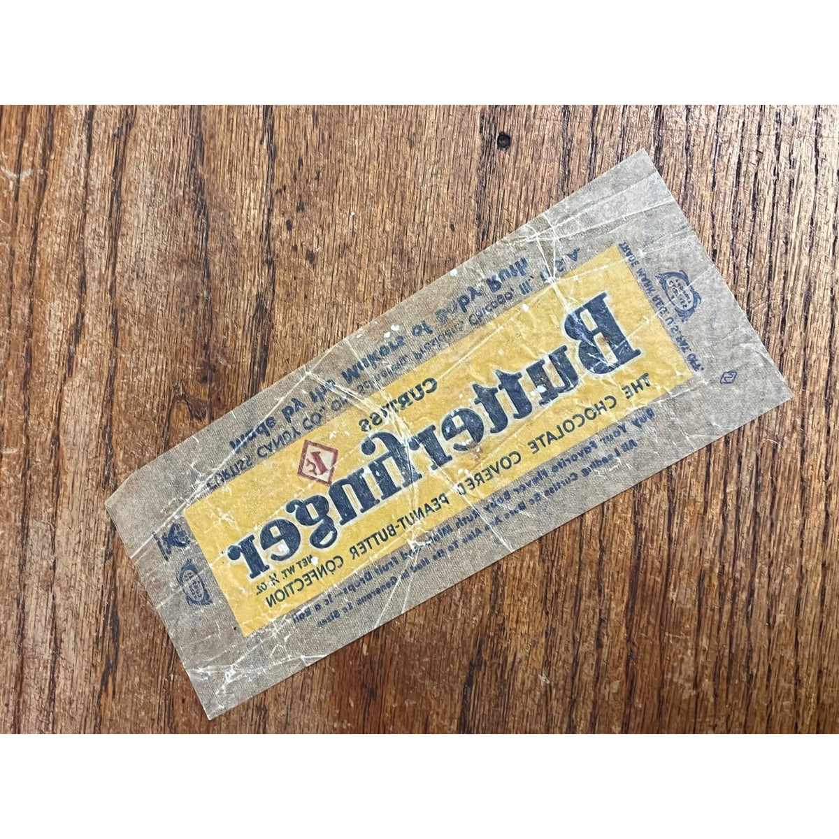 Vintage Curtiss Butterfinger Wax Candy Wrapper 1-Cent NRA Mark c1933-1935
