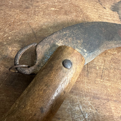 Antique 18th Century Revolutionary War Folding Knife w/ Wooden Handle 1700s