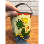 Vintage Ohio Art Tin Litho Child's Sand Toy Pail #128 Seahorse 4.25" T